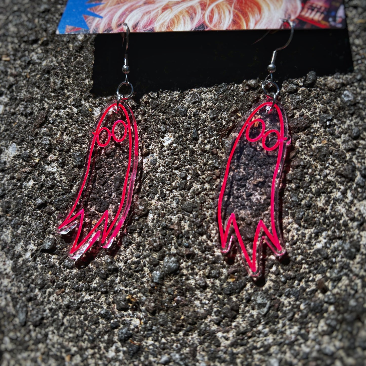 I Saw the TV Glow Pink Opaque Earrings – Dreamy Cult Horror Aesthetic Jewelry.