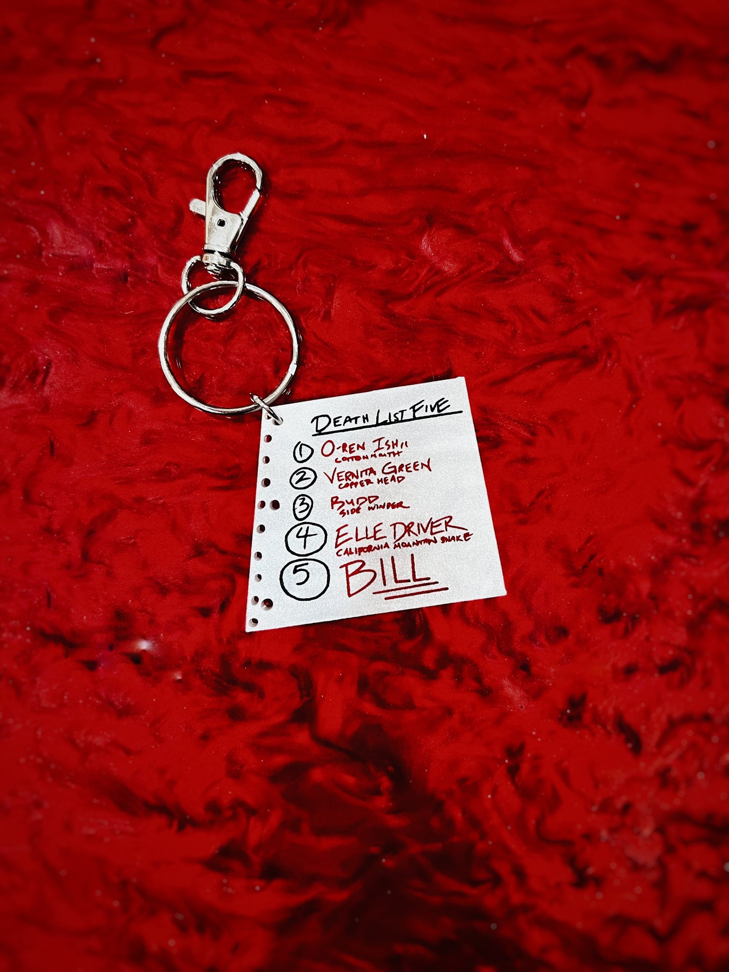 Kill Bill Inspired List Keychains (((PRE-ORDER)))