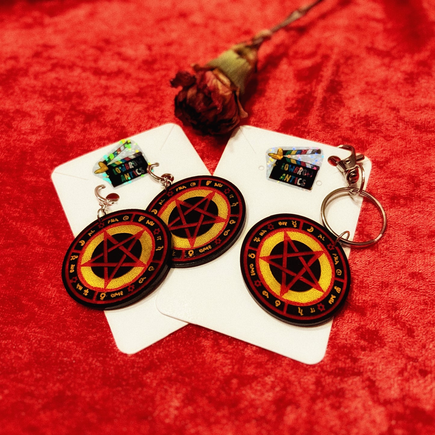 The Love Witch Inspired Bundle — Earrings or Keychain + Sticker Set