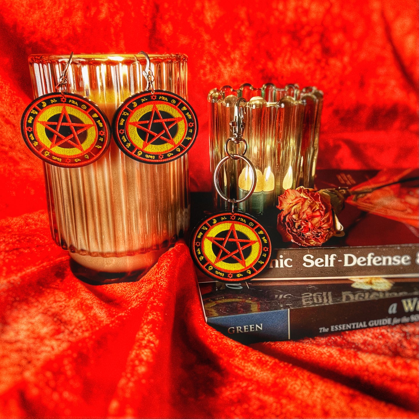 The Love Witch Inspired Bundle — Earrings or Keychain + Sticker Set