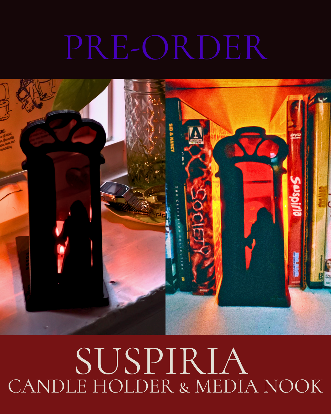 Suspiria Inspired Glowing Door Candle Holder/ "Movie Nook"