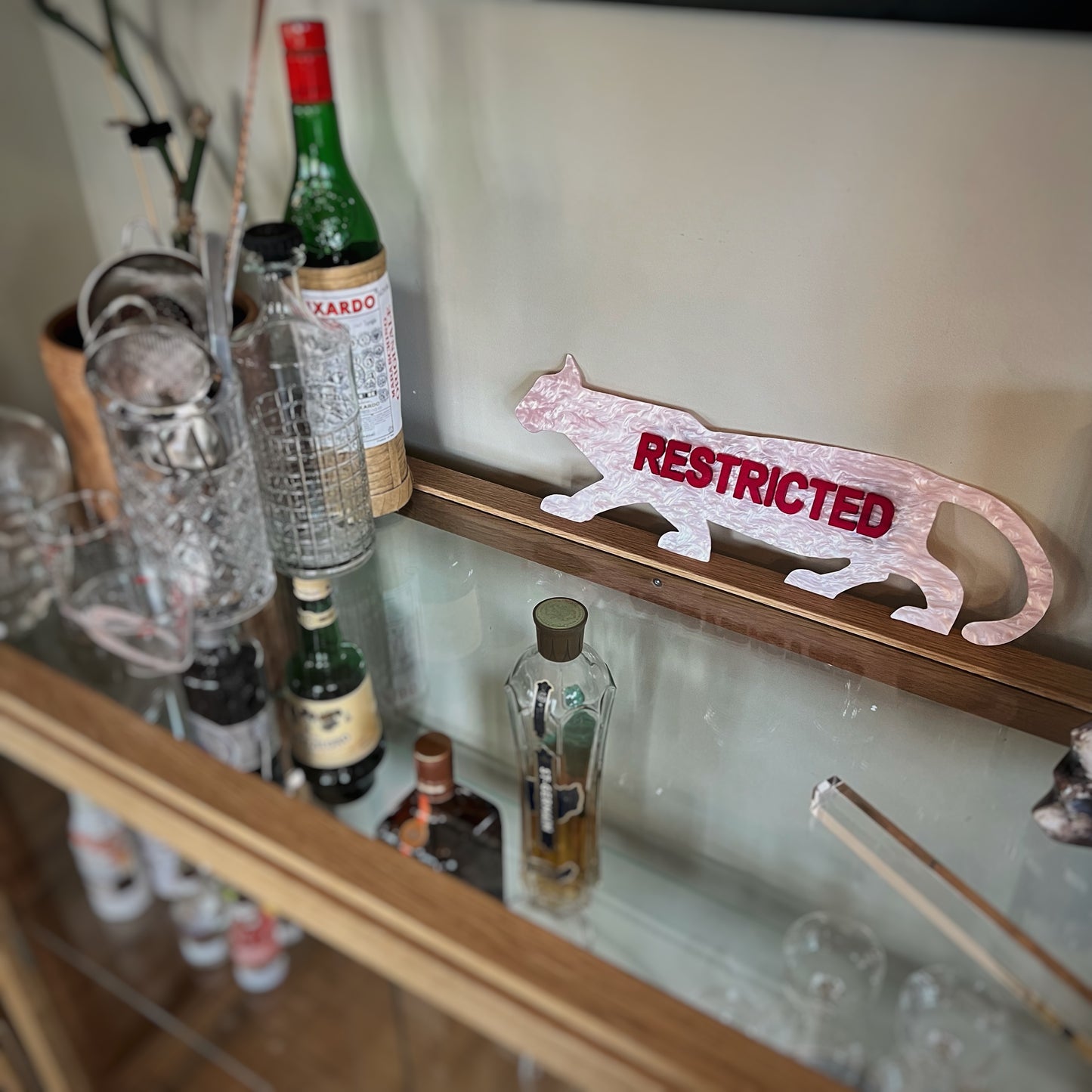 Restricted Jaguar Pink Wall Sign