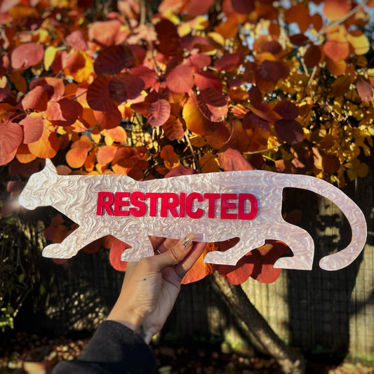 Restricted Jaguar Pink Wall Sign