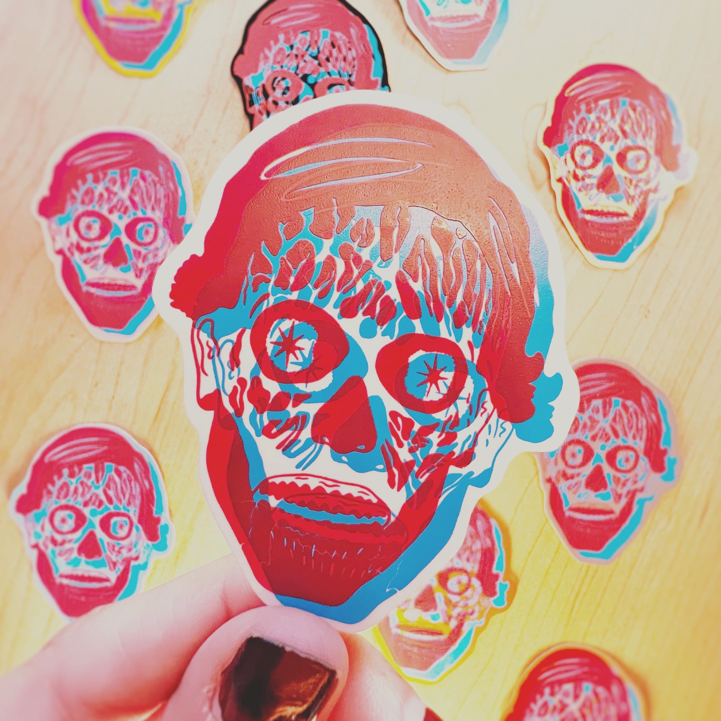 They Live Inspired 3D Stickers