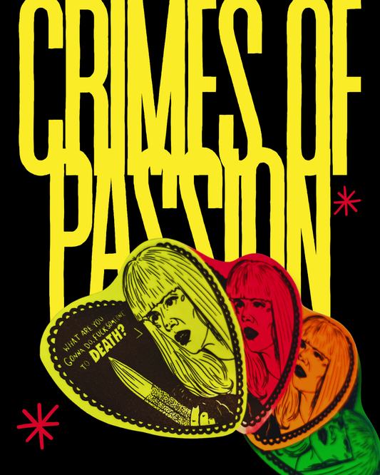 Crimes of Passion Neon Vinyl Stickers